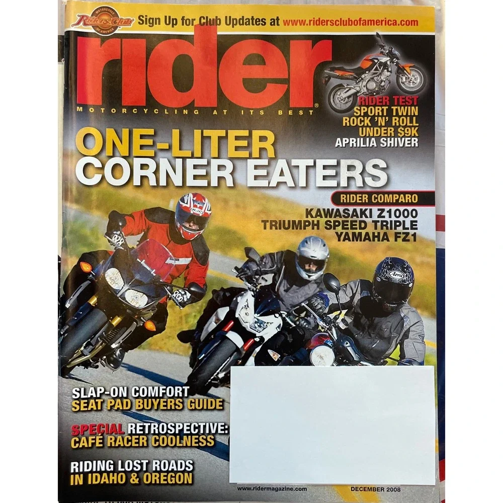 Rider Magazine Lot of 7 Issues 2008-2009 Motorcycle Reviews Buell Ducati Honda